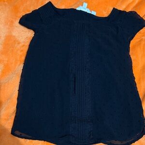 LC Lauren Conrad Navy Blue Textured Top